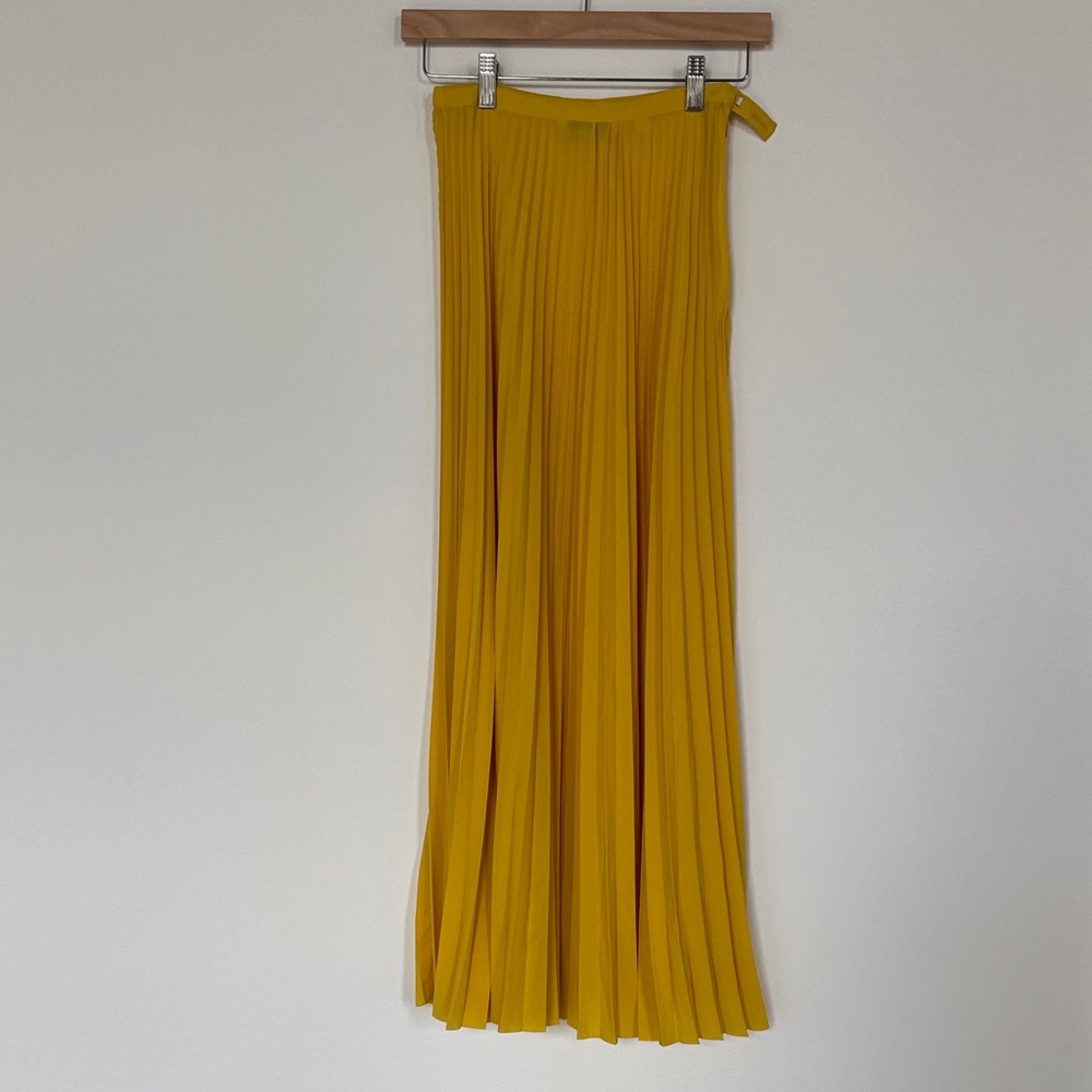 & Other Stories Gold Pleated Maxi Skirt Cocktail
